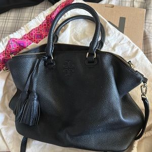 Tory Burch black and gold hand and shoulder bag